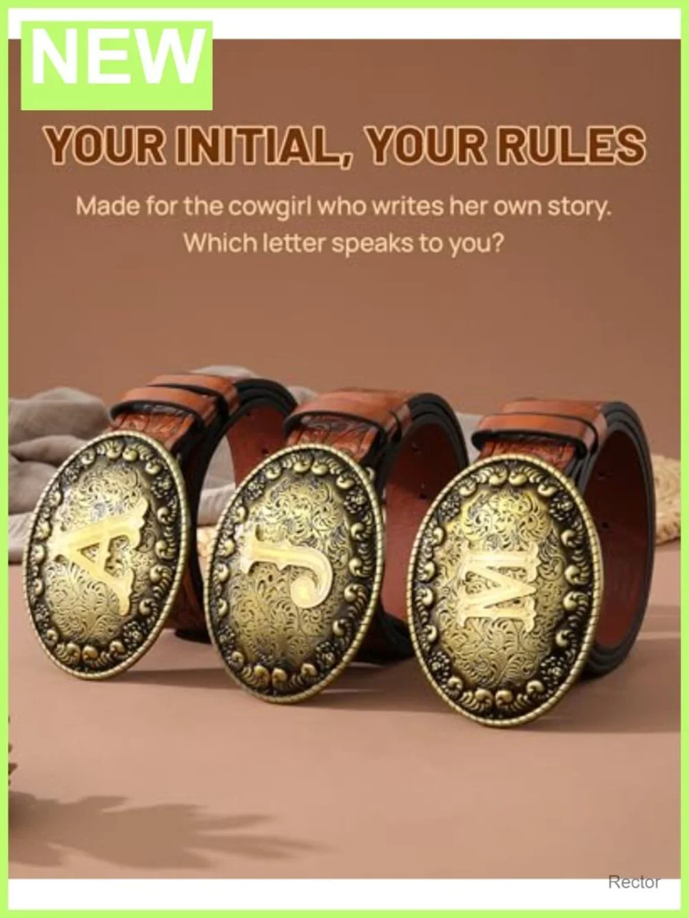 Vintage Western PU Leather Belt with Floral Embossed Design